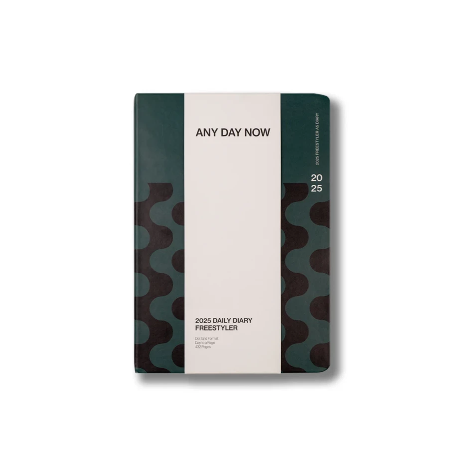 Image of Any Day Now - 2025 Diary - The Freestyler - Dot Grid - Forest & Black