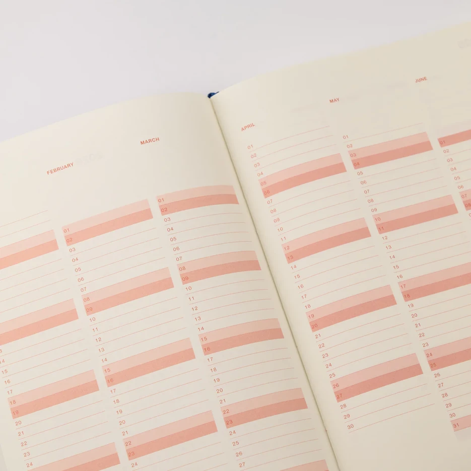 Image of Any Day Now - 2025 Diary - The Freestyler - Dot Grid - Red & Orange