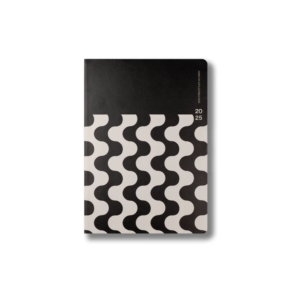 Image of Any Day Now - 2025 Diary - The Freestyler - Ruled - Black & White