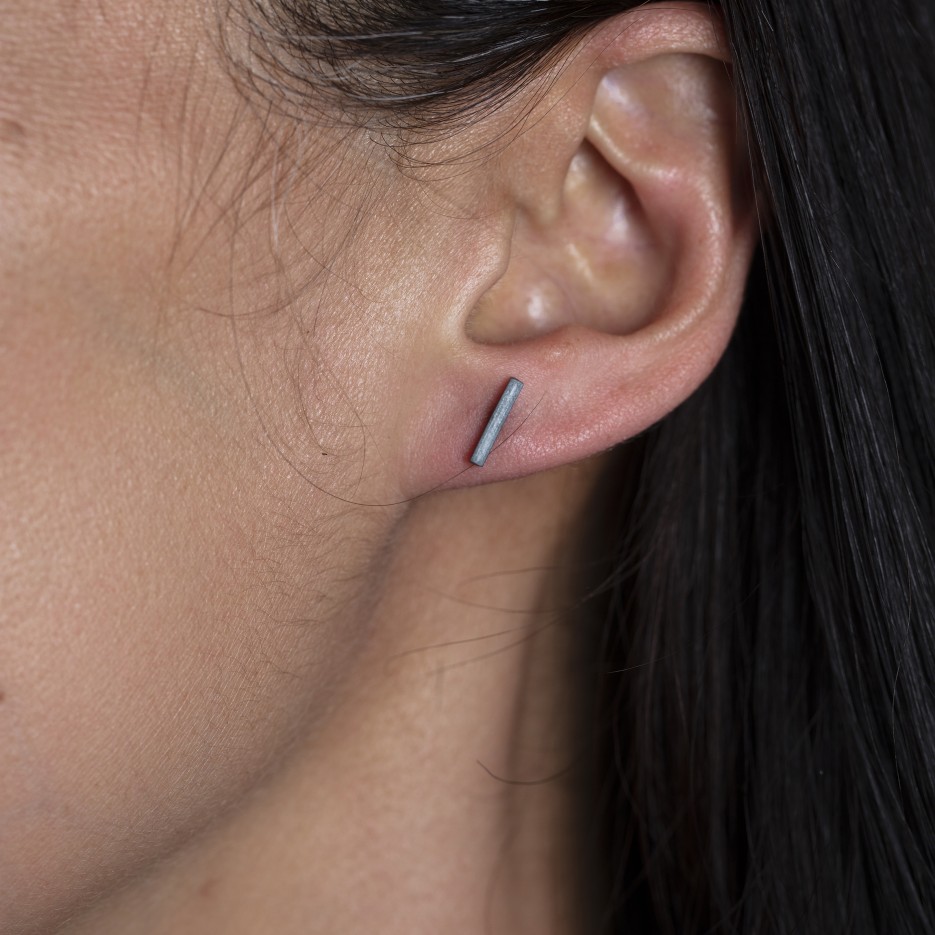 Image of MER12 Bar Studs - Sterling Silver