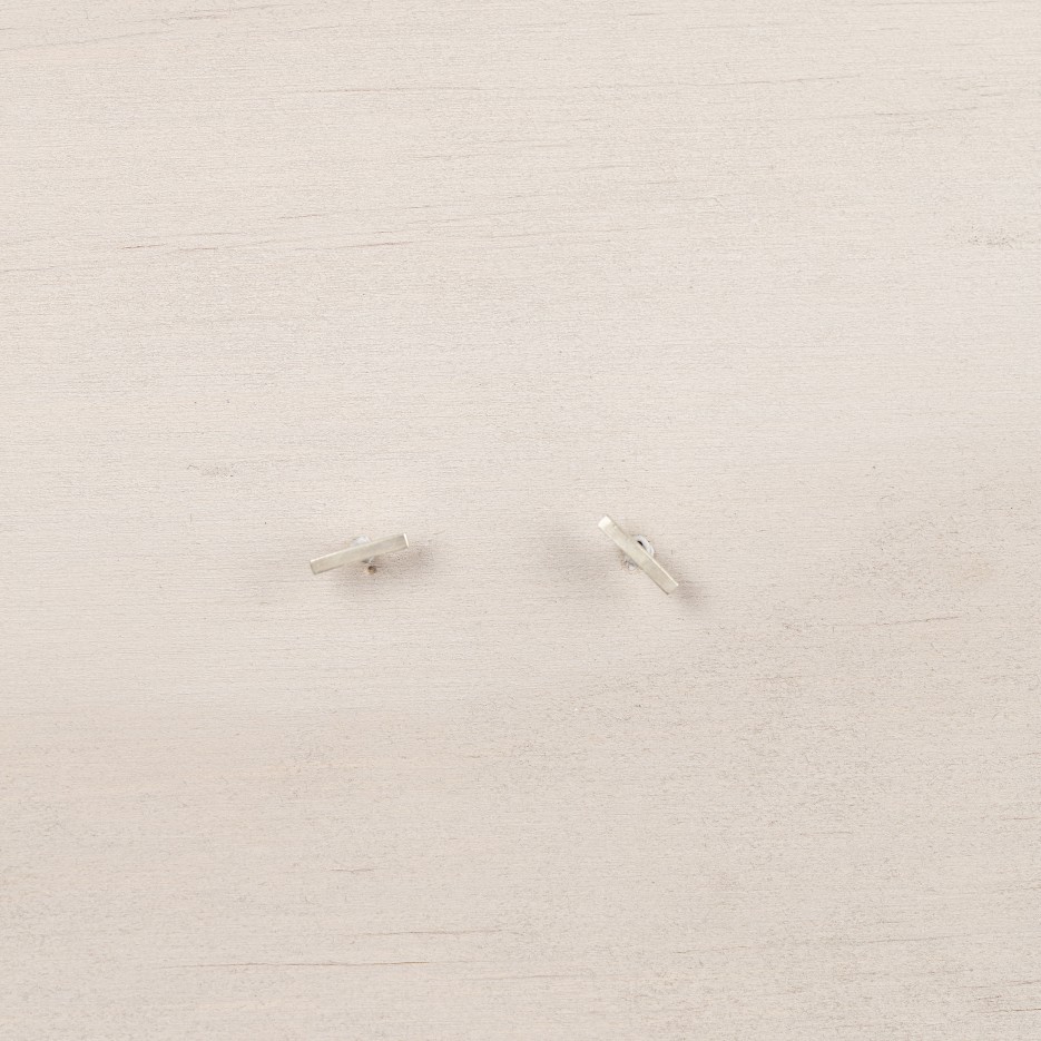 Image of MER12 Bar Studs - Sterling Silver