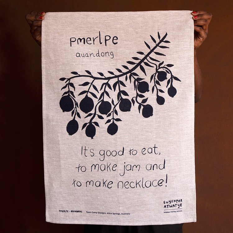 Image of Tangentyere Tea Towel - Pmerlpe (Quandong)