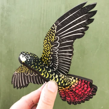 Image for Bird Mobile | Red Tailed Black Cockatoo Female