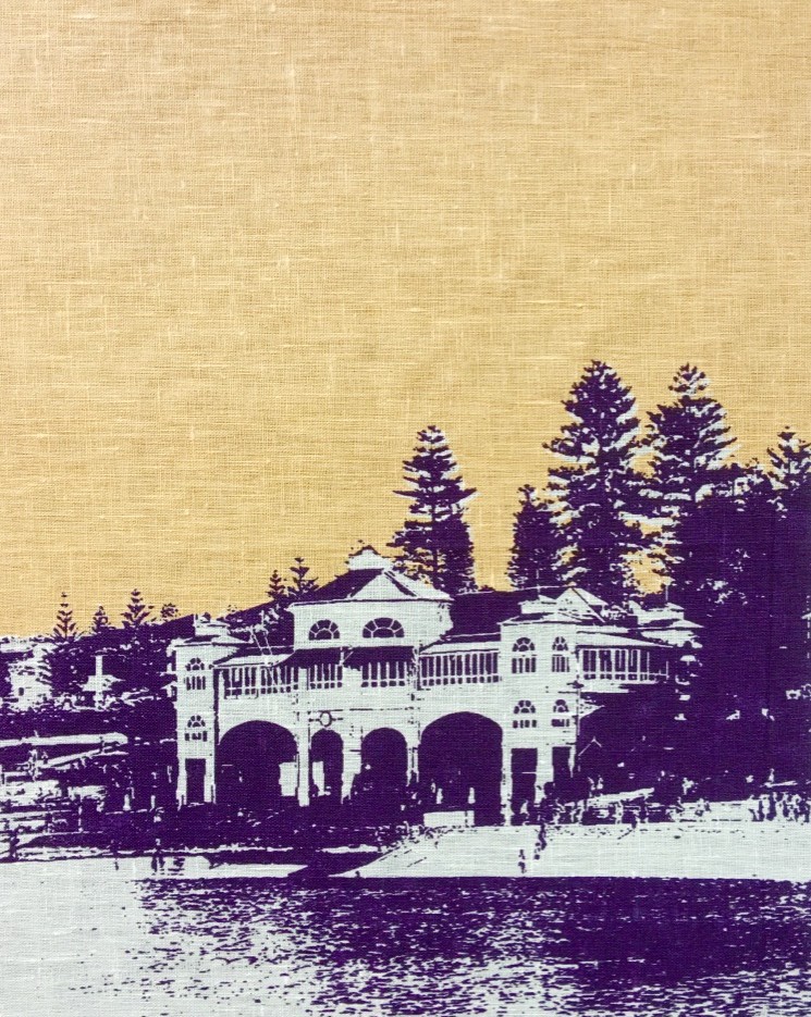 Image of Linen Tea Towel - Cottesloe Beach