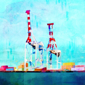 Image for Fremantle Port Cranes Print | Braw Paper Co