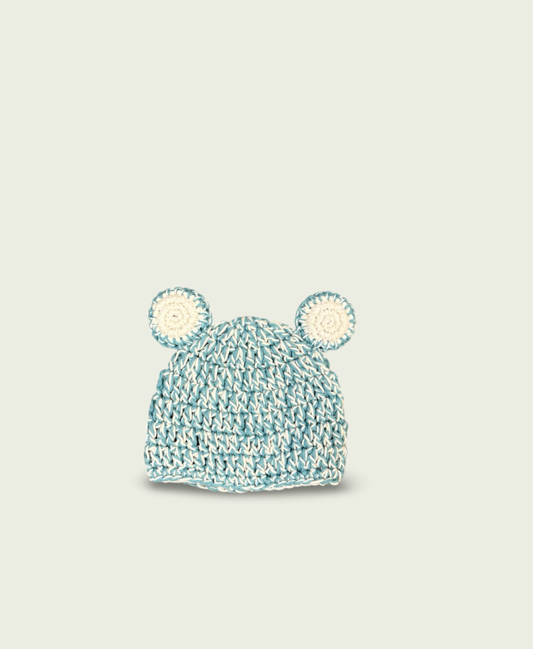 Image of Bear Beanie- 0-6 months | Turquoise