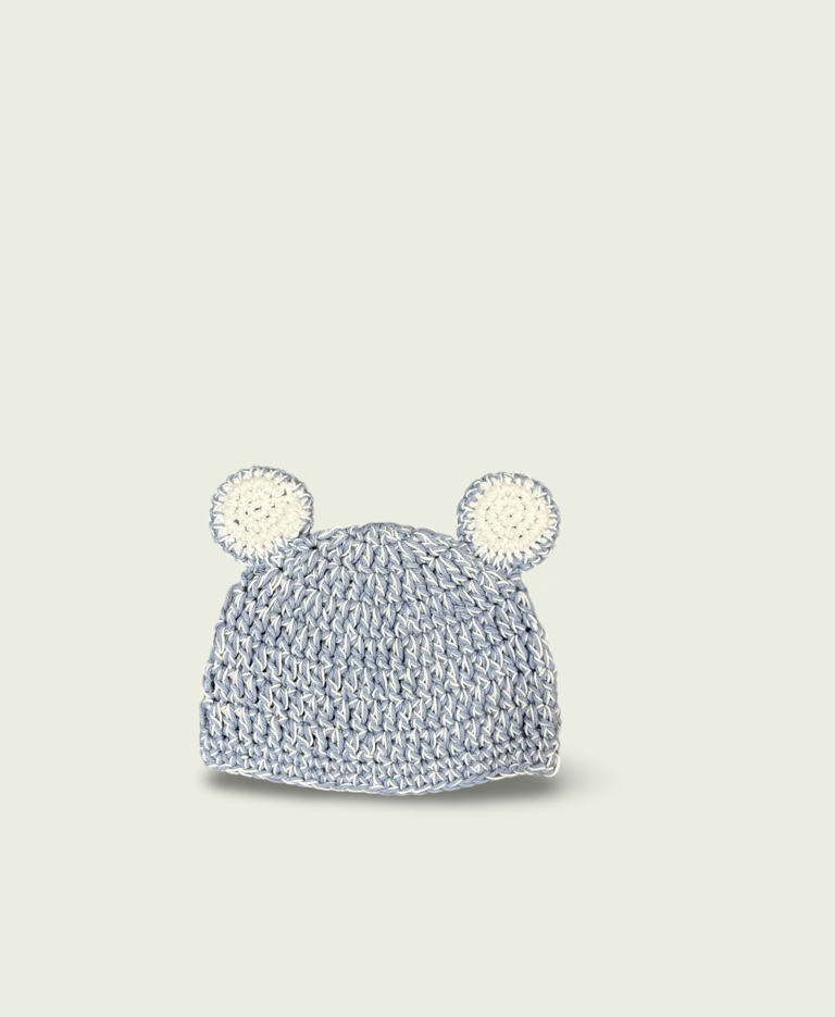 Image of Bear Beanie- 6-12 months | Sky Blue