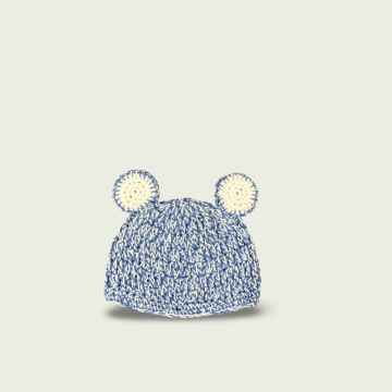 Image for Bear Beanie- 6-12 months | Steel Blue