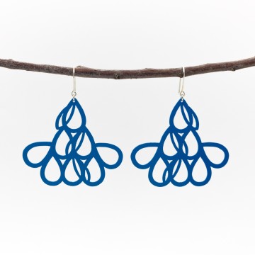 Image for Earrings Painted Copper Bells Blue | Susannah Kings-Lynne