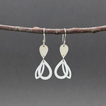 Image for Earrings Stirling Silver & Painted Copper Bells White | Susannah Kings-Lynne