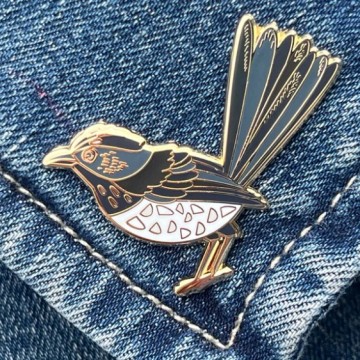 Image for Willy Wagtail Enamel Pin | Braw Paper Co