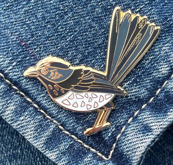 Image of Willy Wagtail Enamel Pin | Braw Paper Co