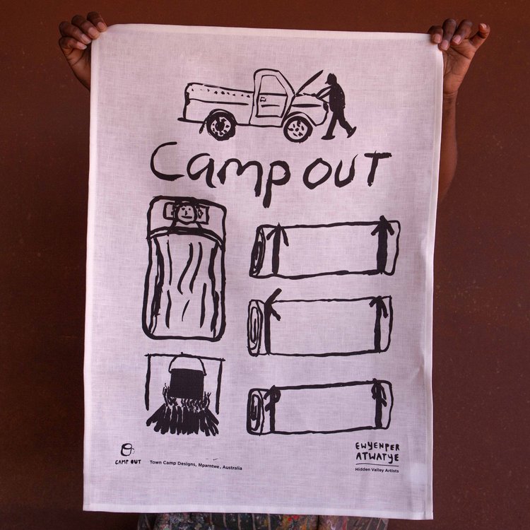 Image of Tangentyere Tea Towel - Camp Out Oatmeal