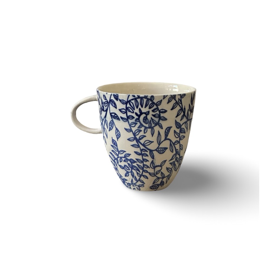 Image of Tumbler Cup w Handle | Vine Leaf FW03H