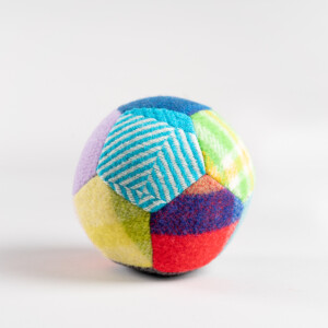 Image of Patchwork Wool Ball with Rattle | Small