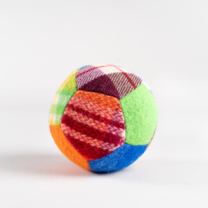 Image of Patchwork Wool Ball with Rattle | Small