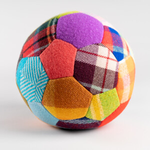 Image of Patchwork Wool Ball with Rattle | Large