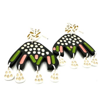 Image for Hand-etched, Perspex, Sterling Silver Earrings GH66