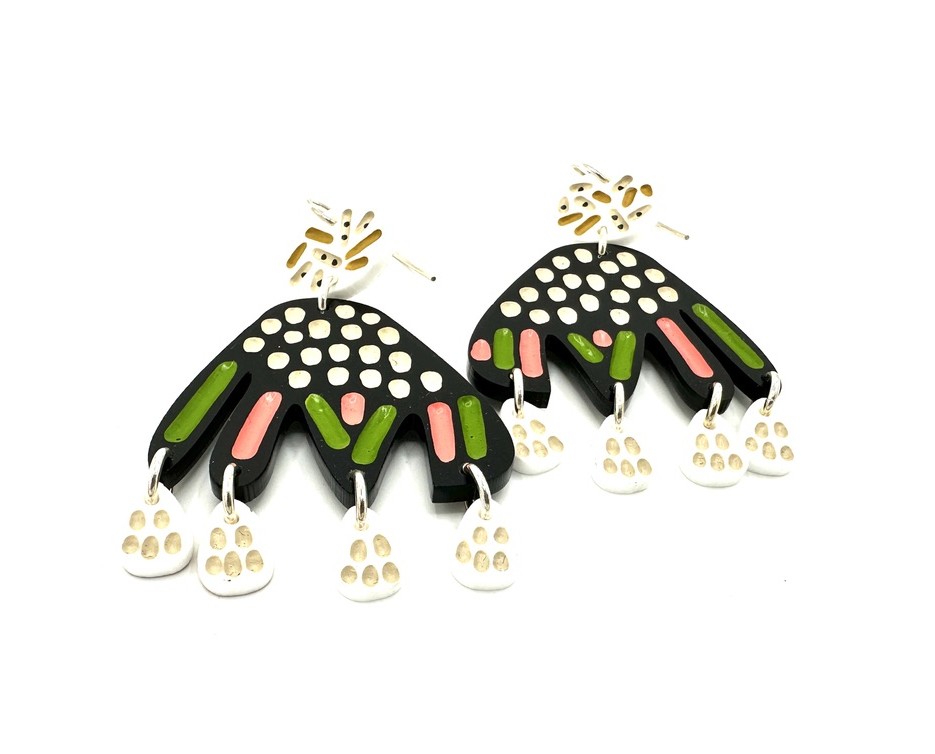 Image of Hand-etched, Perspex, Sterling Silver Earrings GH66