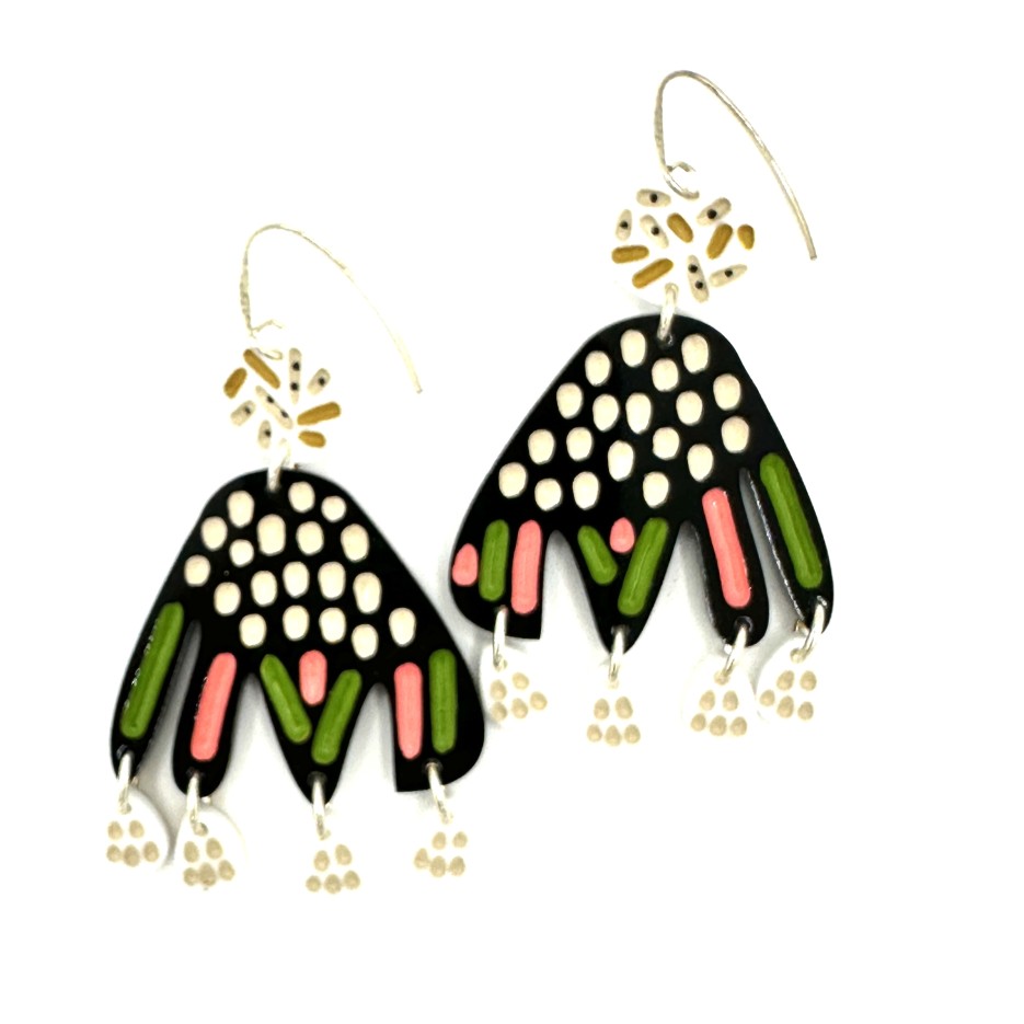 Image of Hand-etched, Perspex, Sterling Silver Earrings GH66