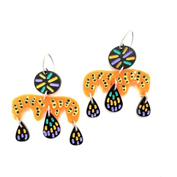 Image for Hand-etched, Perspex, Sterling Silver Earrings GH67