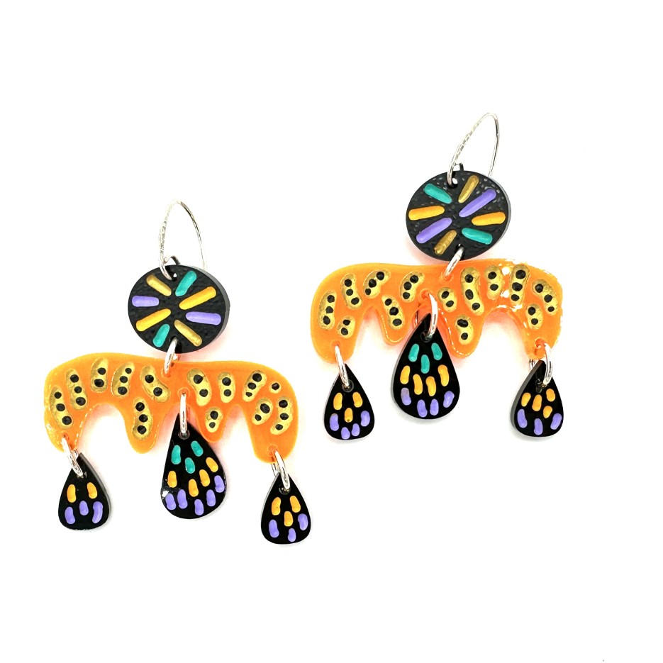 Image of Hand-etched, Perspex, Sterling Silver Earrings GH67