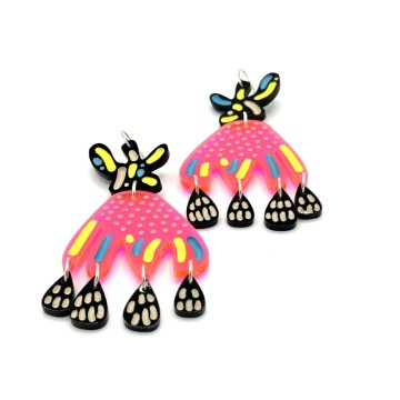 Image for Hand-etched, Perspex, Sterling Silver Earrings GH68