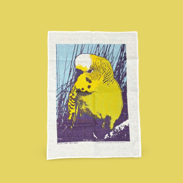 Image for Linen Tea Towel - Wild Budgerigars