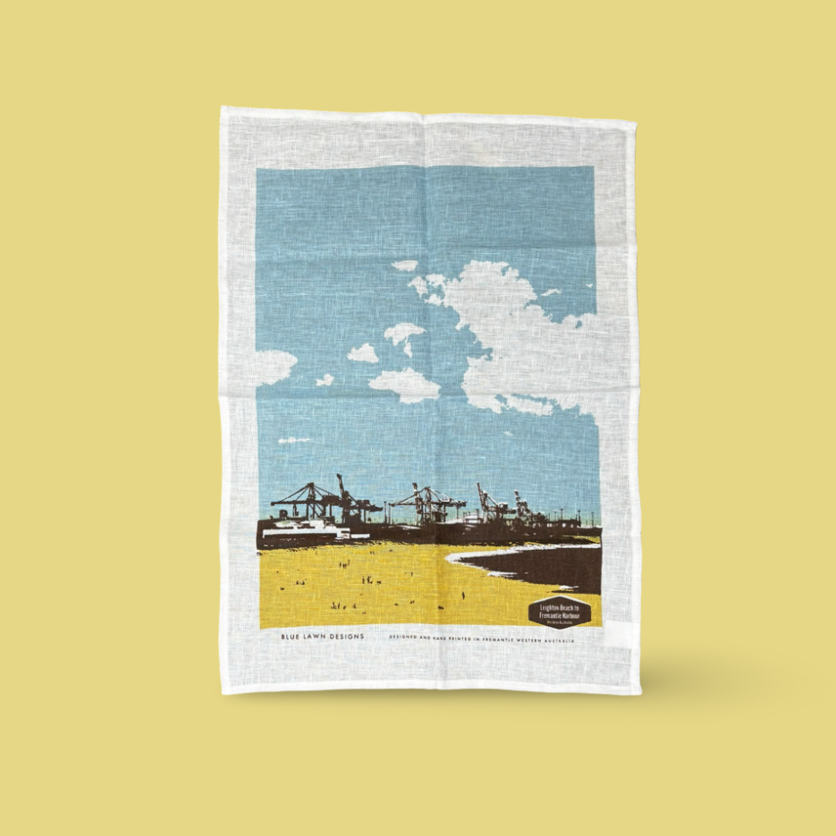 Image of Linen Tea Towel - Leighton Beach to Freo Harbour