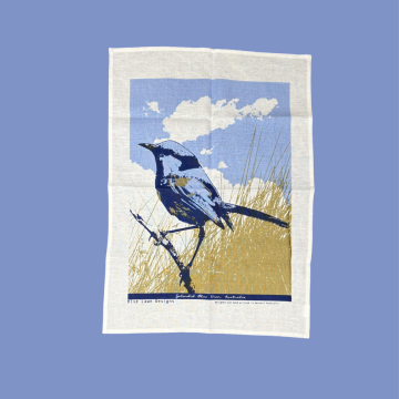 Image for Linen Tea Towel - Splendid Blue Fairywren