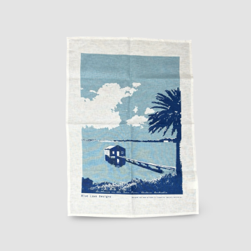 Image for Linen Tea Towel - Boathouse on the Swan River