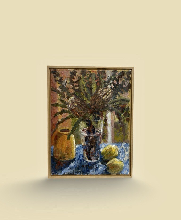 Image of Lemons and Banksias Oil Painting | BJA