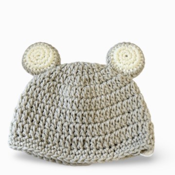 Image for Bear Beanie - 6-12 months | Sand
