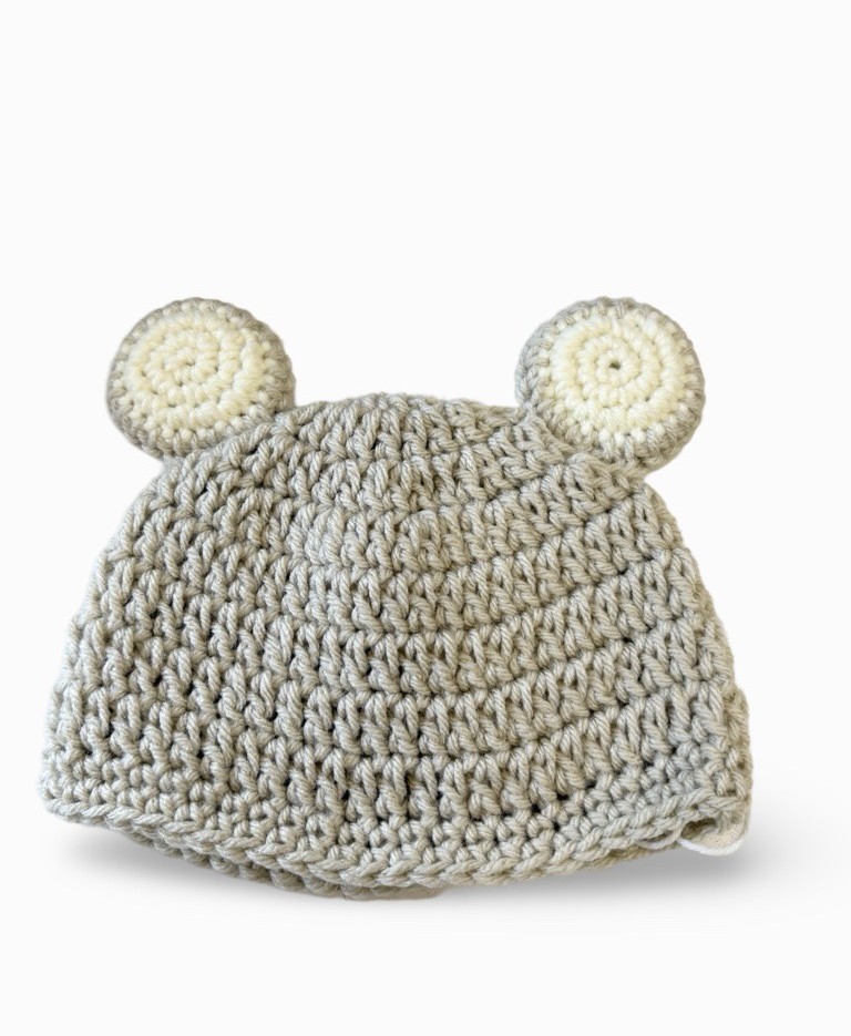 Image of Bear Beanie - 6-12 months | Sand