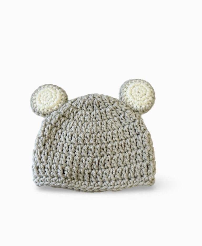 Image of Bear Beanie - 0-6 months | Sand