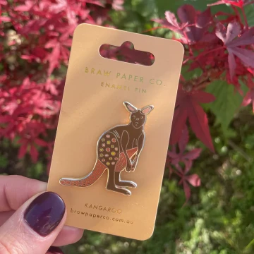 Image for Kangaroo Enamel Pin | Braw Paper Co