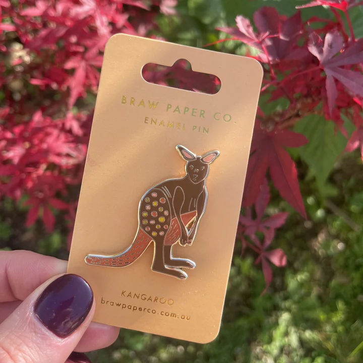 Image of Kangaroo Enamel Pin | Braw Paper Co
