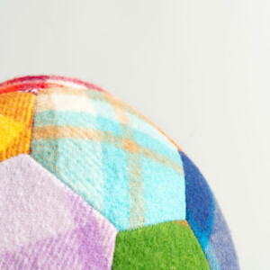 Image of Patchwork Wool Ball with Rattle | Large