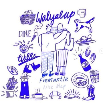 Image for Delimates Teatowel - Walyalup/Fremantle Nice Map