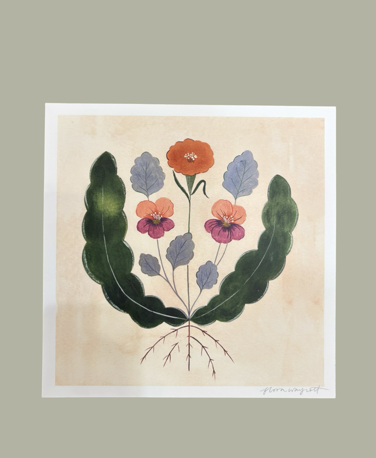 Image of Digital Print - Peach and Red Flowers | Flora Waycott