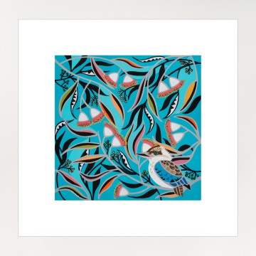 Image for Blue Winged Kookaburra Print | Helen Ansell