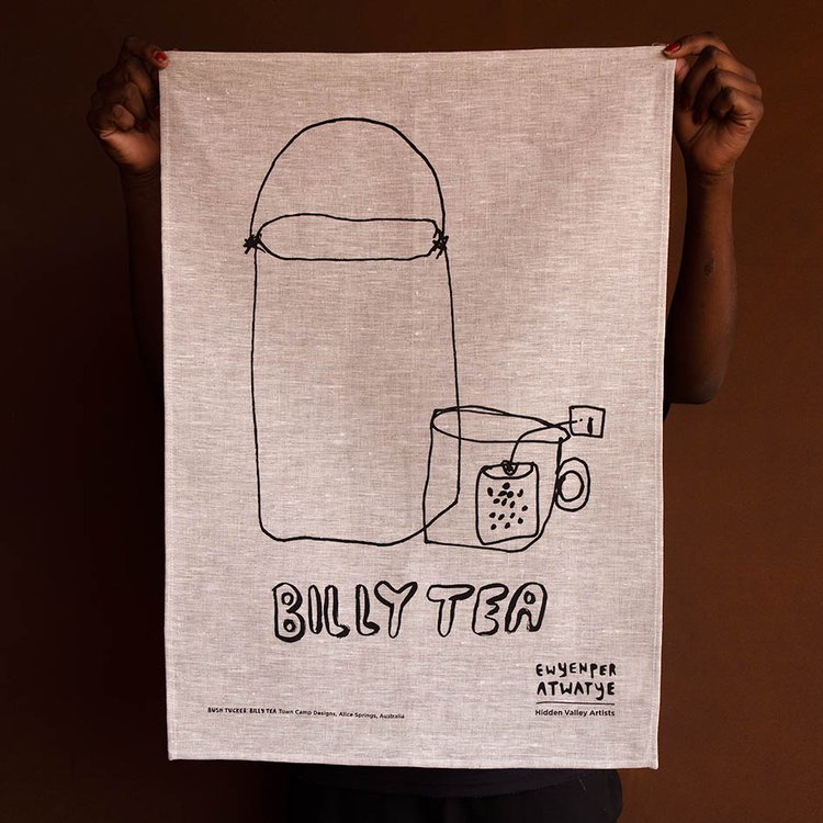 Image of Tangentyere Tea Towel - Billy Tea Oatmeal