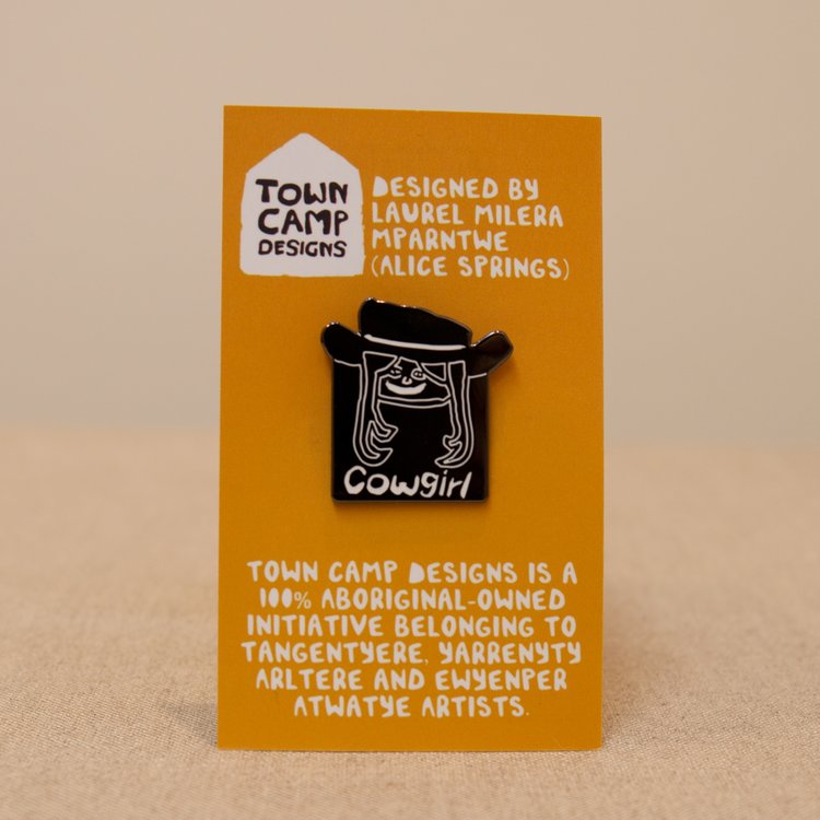Image of Tangentyere Enamel Pin: Cow Girl - Laurel Milera