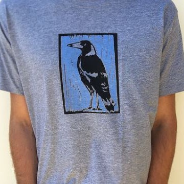 Image for BLD Tshirt L - Magpie on Grey