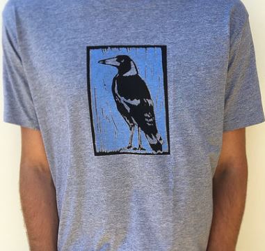 Image of BLD Tshirt L - Magpie on Grey