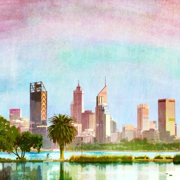 Image for Perth City Skyline Print | Braw Paper Co