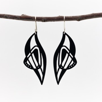 Image for Earrings Sterling Silver & Painted Copper Black | Susannah Kings-Lynne