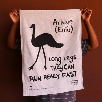 Image for Tangentyere Tea Towel - Arleye (Emu) Oatmeal