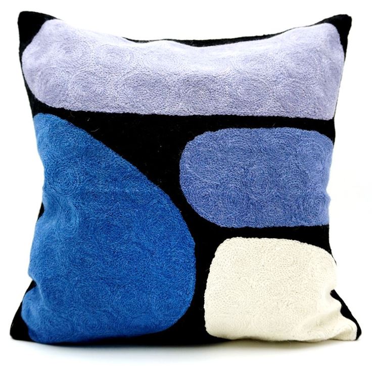 Image of Better World Arts Cushion Cover - Puli (Stones) | Blue