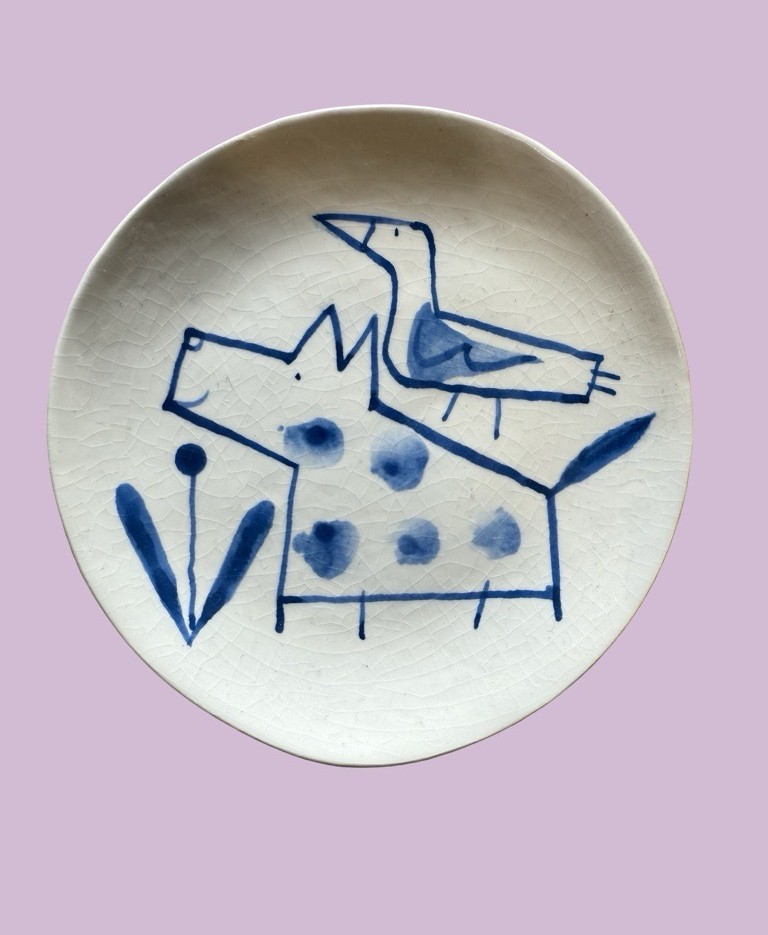 Image of Anthea Carboni | Small Plate Dog and Bird P11